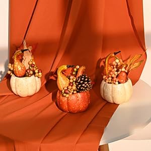 Waipfaru Fall Decor, Fall Centerpieces for Tables, 6Pcs Fake Pumpkin Decorations, Artificial Pumpkins for Decorating, Faux Fall Decorations for Home Thanksgiving Halloween Indoor Outdoor - Image 5
