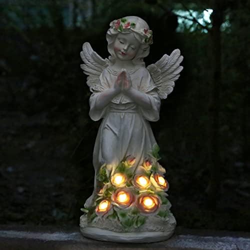 Panven Garden Decor Angel Statue, Outdoor Patio Garden Sculptures & Statues, Solar Yard Decorations Lawn Ornaments Figurines for Outside - Image 6