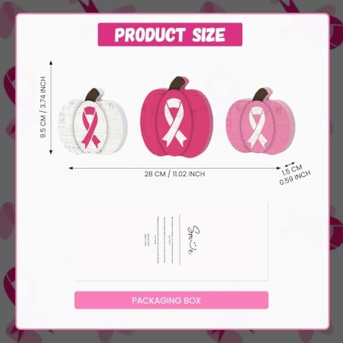 Smile Breast Cancer Awareness Wooden Standing Decor Set - Image 2