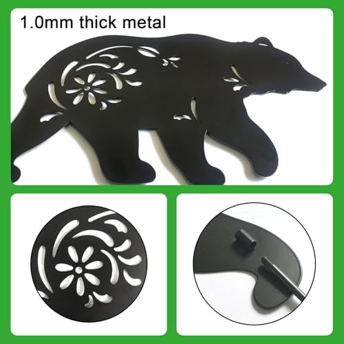 Outdoor Bear Garden Decor,Christmas Decorations Outdoor Metal Yard Stakes - Image 5
