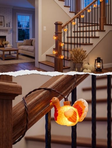 SUNSGNE Turkey String Lights Fall Decor, 8.5FT 10 LED Thanksgiving Lights - Image 6