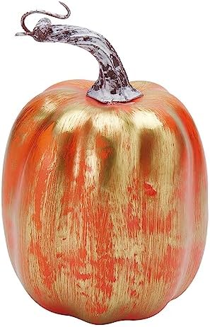 Lizxun 7Pcs Artificial Pumpkins Halloween Decoration, Lifelike Simulation Mixed Harvest Fall Foam Pumpkins for Halloween Thanksgiving Home Party Supplies (Orange Gold-7Pcs) - Image 3