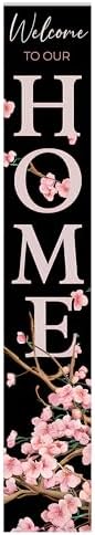 8"x48" Spring Welcome Sign for Front Porch, Hello Spring Porch Sign for Front Door Durable PVC Welcome Home Decorations for Outdoors p (Design 12) - Image 2