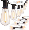 20FT ST40 LED Outdoor String Lights with 22 Shatterproof Vintage Edison Bulbs, Patio String Lights Waterproof for Backyard Porch Garden Balcony Party Bistro Decorations,2700K Warm White, Black Wire by Goothy