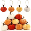 16 Pcs Fall Tree Ornaments, 2 in Velvet Pumpkin Hanging Ornaments by DOTFOOT