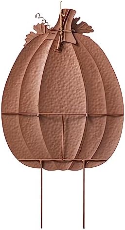 Glitzhome 37.75" H Fall Metal Embossed Pumpkin Yard Stake,Pumpkins Garden Standing Stakes or Hanging Pumpkin Signs for Autumn Harvest Thanksgiving Halloween Lawn Decorations(Three Functions) - Image 5
