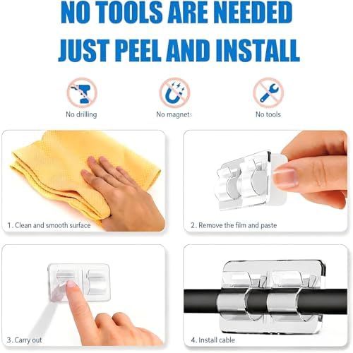 Keviyi Outdoor String Light Hooks, 26PCS Double-Hook Clear Adhesive Clips - Image 4