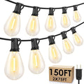 Larkvue 150FT(2x75FT) LED Outdoor String Lights, 44+3 S11 Bulbs, Black by Larkvue