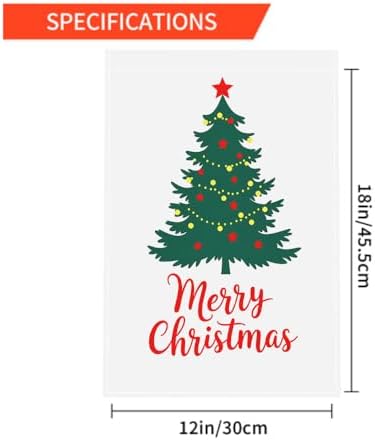 Moslion Merry Christmas Tree Garden Flag 12.5x18 Inch Mistletoe Pine Trees with Stars Light Yard Flag Burlap Banners Vertical Double Sided for Farm House Outside - Image 2