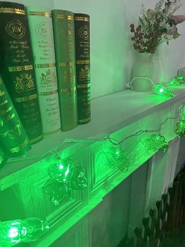Shamrock String Lights, 8.5Ft St Patrick's Day Decorations String Lights with 10 Clover Lights, Connectable Shamrock Indoor Fairy Lights for St Patrick's Day Party Irish Holiday Garden Decor, White - Image 4