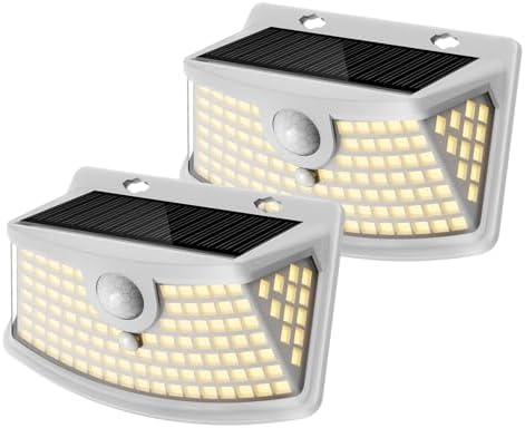 Aootek Solar Motion Sensor Lights Outdoor 120 LEDs, White, 2 Pack by Lightupeveryconer