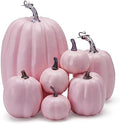 7Pcs Artificial Pumpkins of all Styles Halloween Decoration Rural Style Farmhouse Foam Pumpkin Harvest Season Thanksgiving Day is Suitable for Table top House Dining Table Party Decoration (Pink) by LULU+Deer