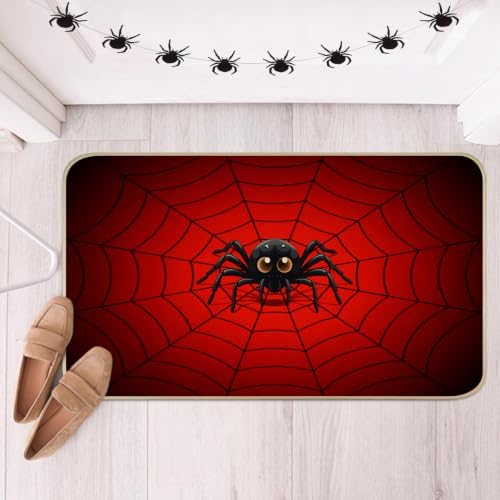 Nialnant Halloween Door Mat Door, Spider Front Door Mat Entrance 17” x 29” - Image 2
