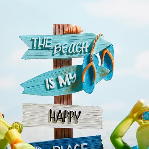 Wonderjune Beach House Decor Resin Sign Figurine for Mantle,Frog - Image 5