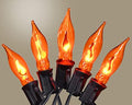 PASUTO Flickering Flame String Lights Orange Halloween Lights with 10 Pack C7 Orange Flickering Light Bulbs, 12.8Ft Flame String Lights for Fall Decor Halloween Decorations for Home Party Yard Porch by PASUTO