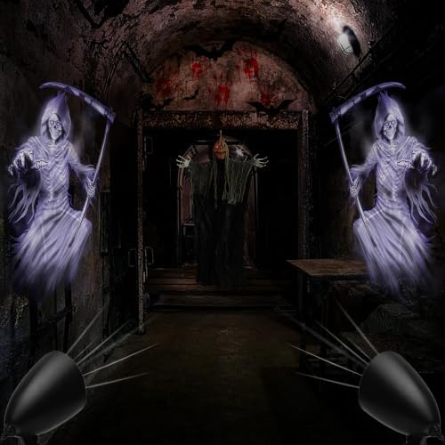 Halloween Projector Outdoor Lights, 3D Dynamic White Reaper Projector Light - Image 6