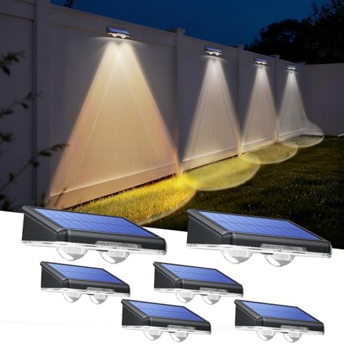 TECKNET Solar Fence Lights Outdoor, Solar Lights for Driveway Fence(6Pack) by Tecknet