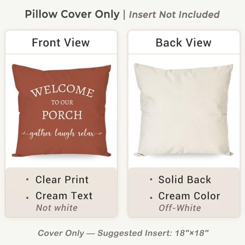 PANDICORN Outdoor Decorative Throw Pillow Covers 18x18 Inch Set of 2, Rust - Image 4