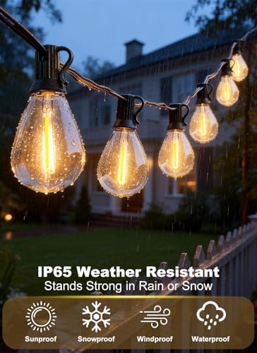 150FT Outdoor String Lights Waterproof, 50+2 Shatterproof S11 LED Bulbs, Extra Long Patio Lights for Outside, Bistro Cafe Decor, Backyard Garden Hanging Lights, Outside Fence Light String - Image 5