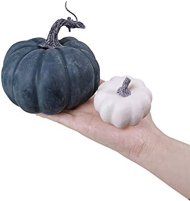 24 Pcs Bulk Assorted Rustic Harvest Artificial Pumpkins Foam Pumpkin in White Orange Green Teal for Fall Autumn Halloween Decoration Thanksgiving Party Home Kitchen Decor Baby Shower Wedding - Image 3