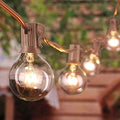 G40 Outdoor String Lights, 50Ft Hanging Outdoor Patio Lights with 53 Clear Globe Bulbs (3 Spare), Connectable Backyard Lights for Indoor Outdoor Porch Balcony Party Commercial Decoration- Brown Wire by Goothy