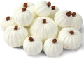 12-Pack Fall Crochet Pumpkins Handmade Fall Decor Set with 2.36, 3.15, 4inch Sizes Knit Pumpkins Farmhouse Thanksgiving Table Centerpiece, Halloween Decorations (White) by Unknown