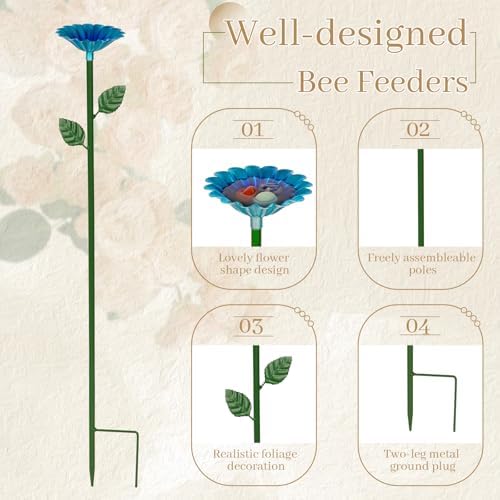 4 Pack Bee Watering Station, Bee Bath for Garden Outdoor Yard Decor - Image 5