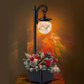 Solar Lamp Post with Planter and Mosaic Glass Shade by YonaveilLighting