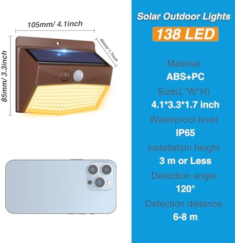 Peasur 12 Pack Solar Motion Sensor Lights Outdoor Waterproof with 3 Modes - Image 6
