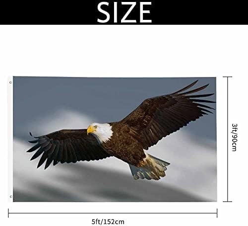Yekiua Bald Eagle Flag 3X5 Ft Outdoor Bird Flight Against Mountain Premium Strongest Longest Lasting Flag Vivid Color With Brass Grommets - Image 2