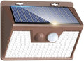 Peasur Solar Lights Outdoor Motion Sensor [1 Pack/140LED/Brown], Ultra-Bright 3 Mode Fence Security Light Waterproof, Solar Wall Lighting for Patio Yard Step House Outside by Peasur