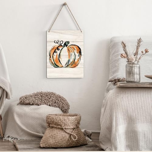 Fall Decorations for Home Fall Pumpkin Decor Fall Signs for Home Decor Thanksgiving Decorations Farmhouse Fall Decor Fall Hanging Decor for Front Door 8 x 10 Inch - Image 3