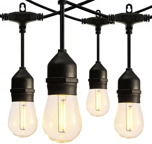 Banord 50FT Outdoor String Lights, S14 Waterproof Patio Lighting, Black by Banord