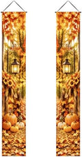 IVN Fall Lantern Porch Banner Pumpkin Harvest Decor 2 Pcs by IVN