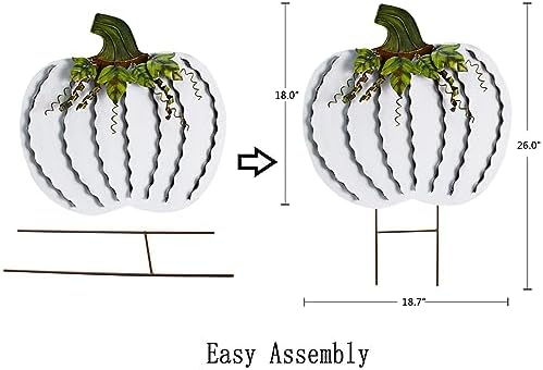 Metal Pumpkin Stakes Yard Signs Fall Decor Decorative Lawn Garden Stake - Image 6