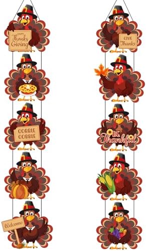 Yaomiao 2 Sets Thanksgiving Welcome Porch Banner Hanging Decoration Sign by Yaomiao