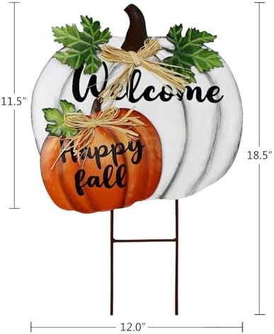 Outdoor Fall Decoration Pumpkin Yard Stakes Metal Garden Stake Stacks Lawn - Image 2