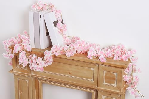 4PC 23.6FT Cherry Blossom Flowers Garland Vine for Decoration - Image 2