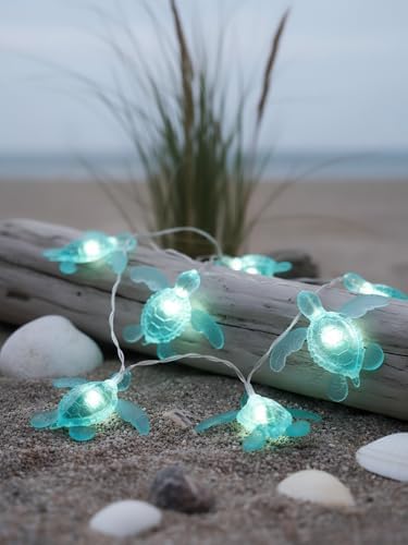 Coastal LED String Lights, Sea Turtle String Lights 30 Marine-Themed Turtles, 10 Ft Battery Operated for Bathroom Spa & Beach Wedding Decor - Image 2