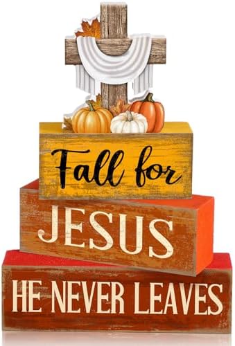 Lineshading 4 Pcs Fall Decoration For Home Fall Religious Wooden Signs by Lineshading