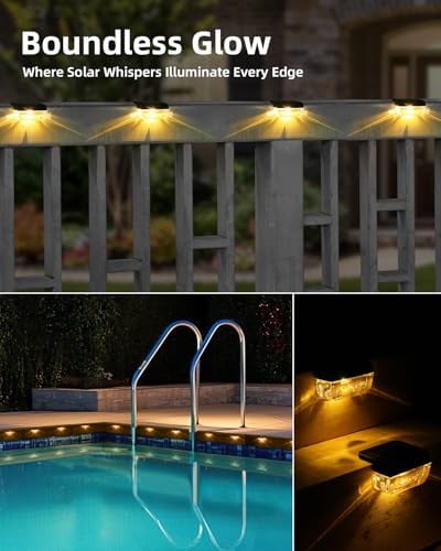 Herzila 16 Pack Solar Fence Lights, Waterproof Outdoor Solar Step Lights Fence Lights Solar Powered for Outside, Step, Fence, Deck, Stair, Pool and Yard, Warm White - Image 6
