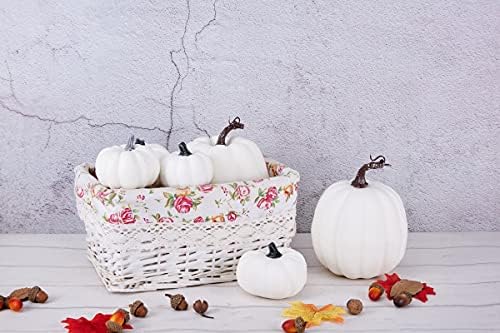 Artmag 8 Pcs Assorted Sizes Harvest White Artificial Pumpkins for Fall Halloween Thanksgiving Decorating Embellishing and Displaying - Image 3