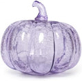 Lavender Crackle Glass Pumpkin Light, 5.5 Inch Battery Operated LED Pumpkin Decor with 6H Timer, Twinkle & Steady Glow, Fall Halloween Thanksgiving Christmas Table Decoration by HvFun