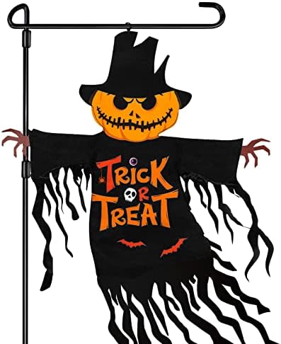 Halloween Garden Flag Outdoor Decorations for Outside Double-Sided Printed, Pumpkin Ghost Winter Yard Flags House Yard Seasonal Decoration 22 x 23 Inch Treat or Trick by COCHIE