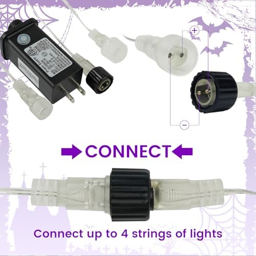 2 Pack Halloween Lights Outdoor 16 Tubes 384LED Meteor Shower Lights Purple - Image 6