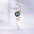 Gazing Ball Spiral Tail with Multi Color Stainless Steel Orb, Wind Spinners Stabilizer, Spiral Tail Wind Spinner, Outdoor Hanging Decoration for Garden Yard Patio Christmas Decor 13in by GOOLLYRUSIM
