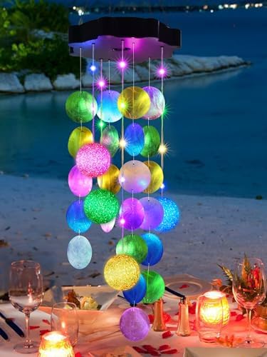 Solar Wind Chimes of Outside, Pastel Solar Shell Gift for Mom Grandma by Zeiliuled