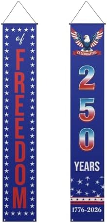 doginthehole 4th of July Decorations America 250th Anniversary Porch Banners, Freedom Eagle Door Banners 1776-2026 Patriotic Flag Decorations, Independence Day Hanging Porch Signs - Image 5