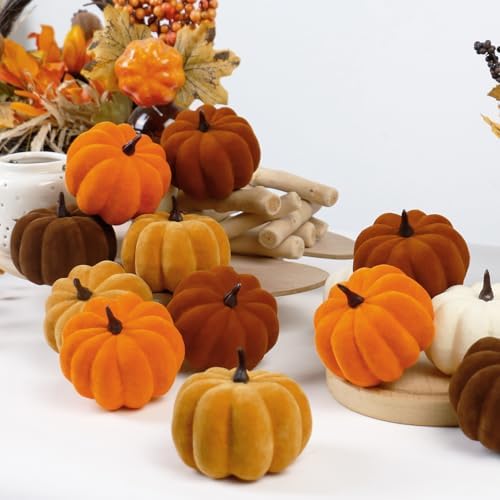 RoseCraft 15PCS Fall Pumpkins for Indoor Autume Thanksgiving Home Decor - Image 6