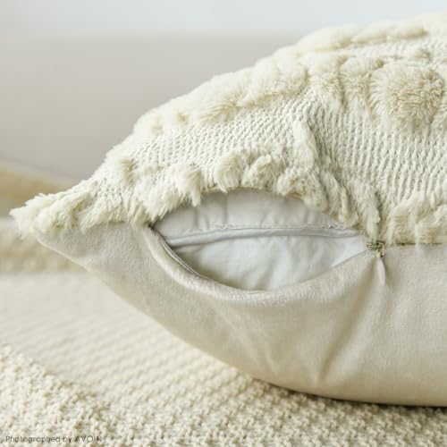AVOIN colorlife Blue Beige Fall Throw Pillow Covers 18x18 Inch - Image 7